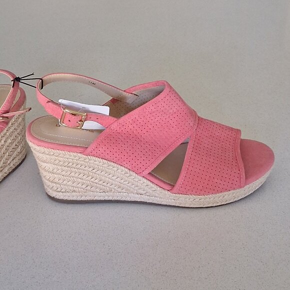 Liz Claiborne "Hatcher" Rose Garden Pink Wedge Heel Sandals Women's Size 11M - Picture 8 of 16